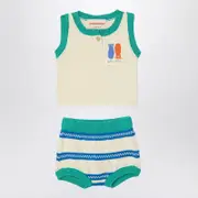 [Bobo Choses] Two-piece Set Lucky Fish Ivory/green 3 M Multicolor