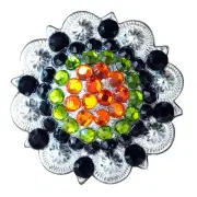 60HS 16 Pcs 2 In Western Nickle Plated Rhinestone Berry Concho Hilason Bling