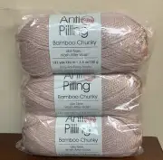 New Sealed 3 Pack Premier Bamboo Chunky Yarn - Apricot 1085-09