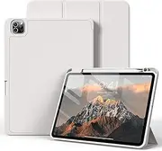 JKSML Case for iPad Pro 11 Inch 4th 3rd 2nd Generation 2022/2021/2020 with Pencil Holder,Trifold Stand Smart Case with Soft TPU Back,Wireless Pencil Charging,Auto Wake/Sleep iPad Pro 11 Case-Gray