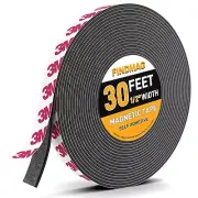 FINDMAG Magnetic Tape, Magnetic Strips with Adhesive Backing, 1 Roll 30 Feet Mag