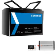 Gentrax 12V 100Ah Lithium Battery + VoltX 12V 3KW Solar Inverter + Liquid Crystal Display Unit LCD