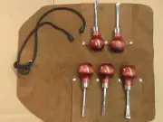 Ramelson Beginner Wood Carving Hand Chisel Gouge Tool Set Kit 5pc With Tool Belt
