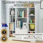Rialto Bookcase Multi Shelf Display Cabinets & Cupboards Wardrobe 2 Drawers
