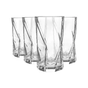 Bormioli Rocco Cassiopea Geometric Highball Cocktail Glasses Set - 480ml - Pack Of 4