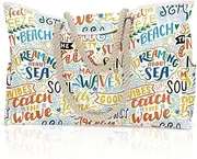 [Rstigiker] Beach Bags For Women Large Waterproof Sandproof Beach Tote Bag with Magnetic Closure Large Swim Pool Gym Beach Tote Shoulder bag