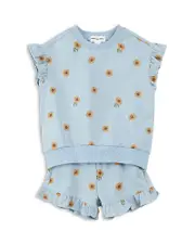 Miles The Label Girls' Sunflower Print Top & Shorts Set - Little Kid