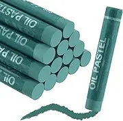 uxcell Soft Oil Pastels, Oil Pastel Crayons Vibrant Color Blendable Art Supplies for Painting Drawing Blending Painting Artists Beginners Professional(Dark Green, Pack of 16)