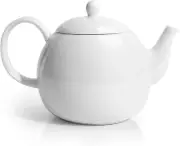 Porcelain Teapot, 40 Ounce Tea Pot - Large Enough for 5 Cups, White