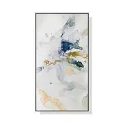 50Cmx100cm Abstract Watercolour Style Black Frame Canvas Wall Art