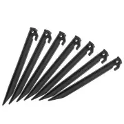 50Pcs Tent Stakes Plastic 23cm/9.1 Inch Camping Ground Pegs with Hook Black