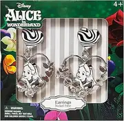 [Luv Her] Disney Alice in Wonderland Nickel-Free Earrings – Heart-Shaped Floral Charm Dangle Earrings for Girls – Featuring Alice and Wonderland Inspired Design – Hypoallergenic Jewelry for Ages 4+, No