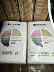 Lot Of 2 Devon Beige Blackout Curtains for Bedroom, 84 Inches