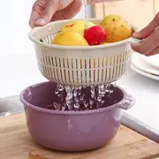 2-layer Plastic Colander Blue - L