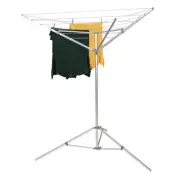 Portable Umbrella Clothesline, 64 Ft Hanging Space, Pre-Strung, Stable Base, ...