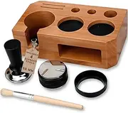 5 pack Espresso Tamping Station with Tools includes Coffee Tamper, Distributor, Dosing Funnel, Brush 58 mm | Coffee Tamper Station set, Coffee Organizer, Knockbox Accessories