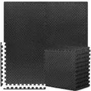 12-Tile Interlocking Puzzle Exercise Mat, 24'' x 24'' EVA Foam Flooring for G...