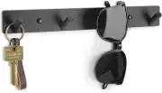 Key Holder for Wall, Key Rack with 4 Key Hooks to Hang Keyrings, Dog Leash, Umbr