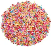 uxcell Fake Sprinkles, 100G Round Resin Fake Candy Sugar Faux Sprinkles Polymer Clay Slices for Nail Art DIY Crafts Cake Phone Case Shaker Card Filler, Pink/Red/Blue/Yellow/White