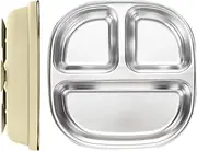Kids Divided Plates - 3-Section Children's Divided Plate - Divide Sections Dinner Plate - Colorful Kids Dividing Plates Set | Easy Grip Feeding Tray, Microwave Safe Sectioned Tray for Babies