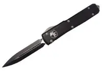 在飛比找瑞格華-大海刀品優惠-Microtech Ultrtech 新款黑鋁柄彈簧刀(黑平