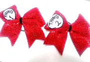 Thing 1 Thing 2 red sequins Cheer Hair Bows