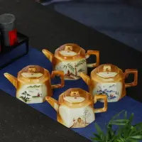 在飛比找蝦皮購物優惠-複古仿柴燒茶壺傢用陶瓷功夫茶具泡茶壺帶過濾單壺日式陶手繪水壺