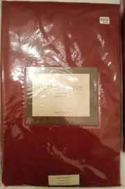 Basketweave 90" Round Easy Care Tablecloth Red Cherry. SET OF TWO.