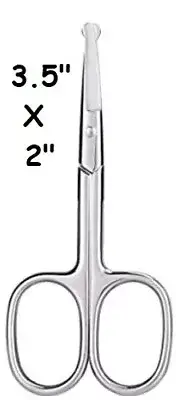 Travel Scissors Grooming Nose Mustache & Facial Hair Rounded Tip 3.5" X 2"