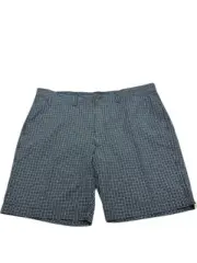 St John's Bay Shorts size 42 Handsome Navy Blue Check Cotton Easy Care 9" Inseam