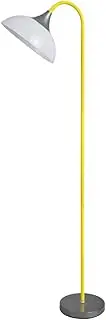 [Lexi Lighting] Alberta Floor Lamp, Metal Base, Bright Yellow Color Finish, Silica Bowel-Shaped Shade, 180cm Height, Perfect for Bedroom, Study Room, Lounge, Gaming Room