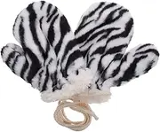 [Beavorty] 1 Pair Zebra Print Winter Gloves for Women Warm Mittens with Neck String for Riding Biking Outdoor Activities Retro Style Complete Cold Weather Hand Protection