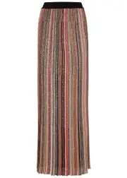 Missoni Striped Embellished Ribbed-knit Maxi Skirt - Multicoloured - 48 (UK16 / XL) 48 (UK16 / XL)