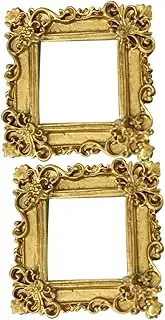 Yardenfun 2pcs Miniature Vintage Photo Frames Resin Crafts for DIY Projects for Phone Cases Houses Elegant Decor for