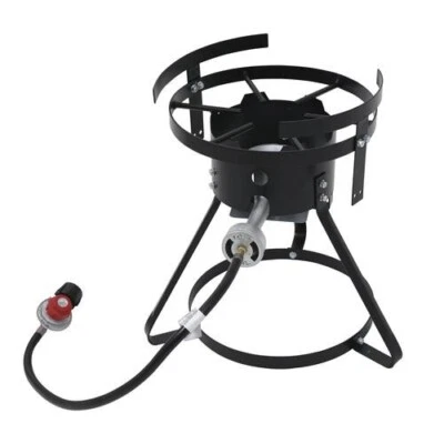 13.5" HD Fryer Stand Steel Propane Gas Cast Iron Burner Outdoor Tripod Cooker