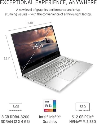 NEW HP Pavilion Laptop Notebook 15-eg0010nr i5-1135G7 Processor, 8 GB RAM