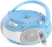 DVD/VCD/CD Boombox, AM/FM Cassette Player with Remote Control and Headphone Jack, Disc Ripping and Connected TV Video Capabilities, Recording Repeat Function, for Home School