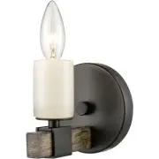 ELK Lighting 15460/1 Stone Manor Bathroom Vanity Light Matte Black with Aspen