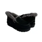 UGG WOMEN ANSLEY PARC BLACK SUEDE PLATFORM SHOES US 6 / EU 37 / UK 4