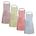 4 Pack Stripes Apron for Women, Waterproof Kitchen Cooking Apron with 2 Pocke...