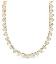 STEPHANIE HEART CZ TENNIS NECKLACE 14k GOLD