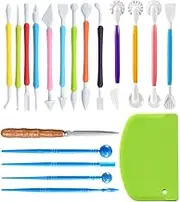 Langqun Air Dry Clay Sculpting Tools, Modeling Shaping Embossing for Kids and Adults,Polymer Clay Tools,Pottery Tools Kit 19Pcs