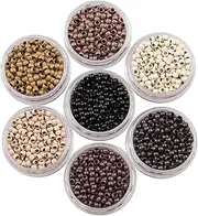 1000PCS Brown Micro Rings & Beads Hair Extension - Copper Nano, 3mm #5