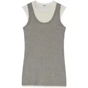 [Jil Sander] Jil Sander Layered Cotton Tank Top M GREY