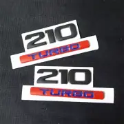 2x Black Matte 210 + 2x Red Blue TURBO Metal Emblem Decal Sticker Badge Tailgate (for: MG)