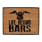 Life Behind Bars Moto - Funny Novelty Doormat Man Cave Floor mat