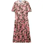 [Prada] Prada Embroidered Satin Dress 44 IT BROWN/PINK