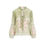 [Giambattista Valli] Giambattista Valli-Green And Pink Printed Silk Blouse-Donna 40 IT