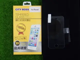 肆 CITY BOSS Apple iPhone 4 I4 4S 保貼 鋼化玻璃 IPHONE4 CB亮面半版滿膠