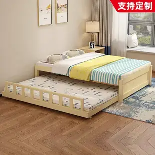 新品上新  免運 上下舖 上下床 雙層床 雙層床台 單人床架 雙層床架 松木上下舖 床架 拖床實木松木單人床雙人床